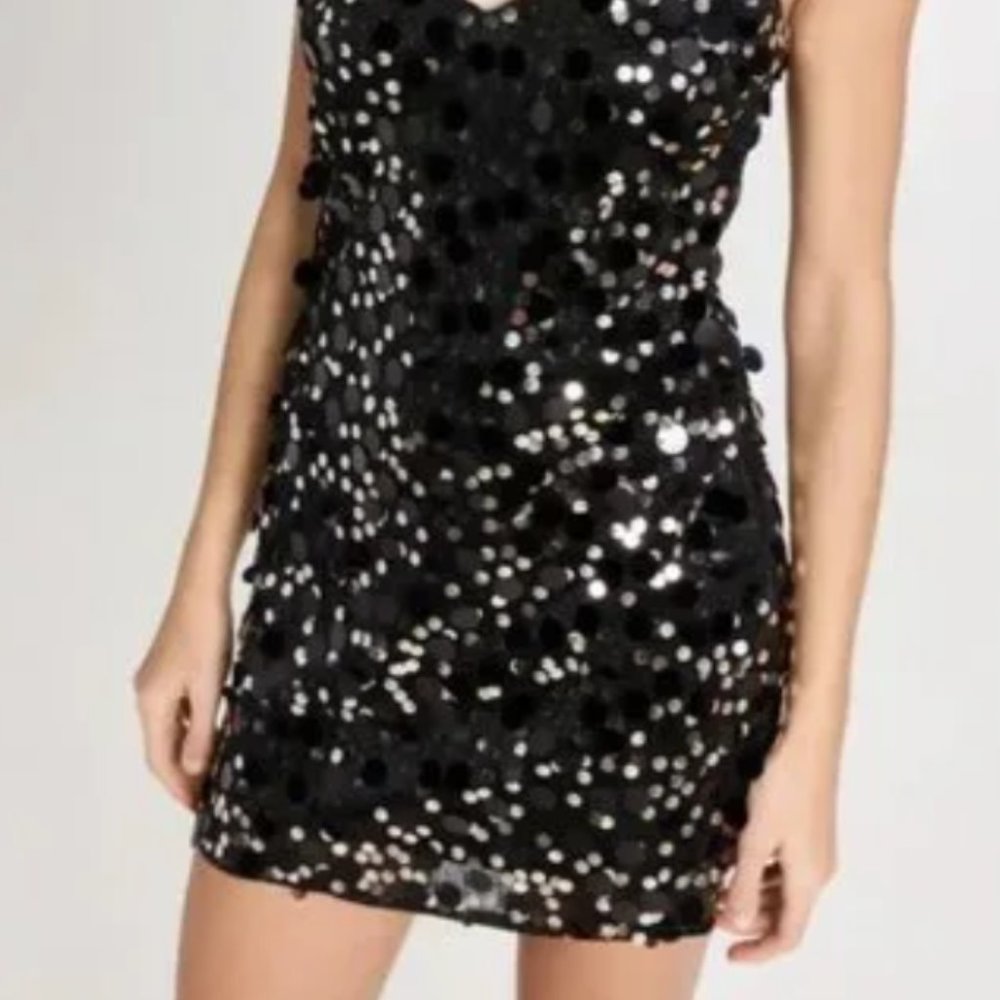 Ramy Brook Tanya Black Sequin Bodycon Mini Cocktail Dress $465 NWT - Picture 4 of 9